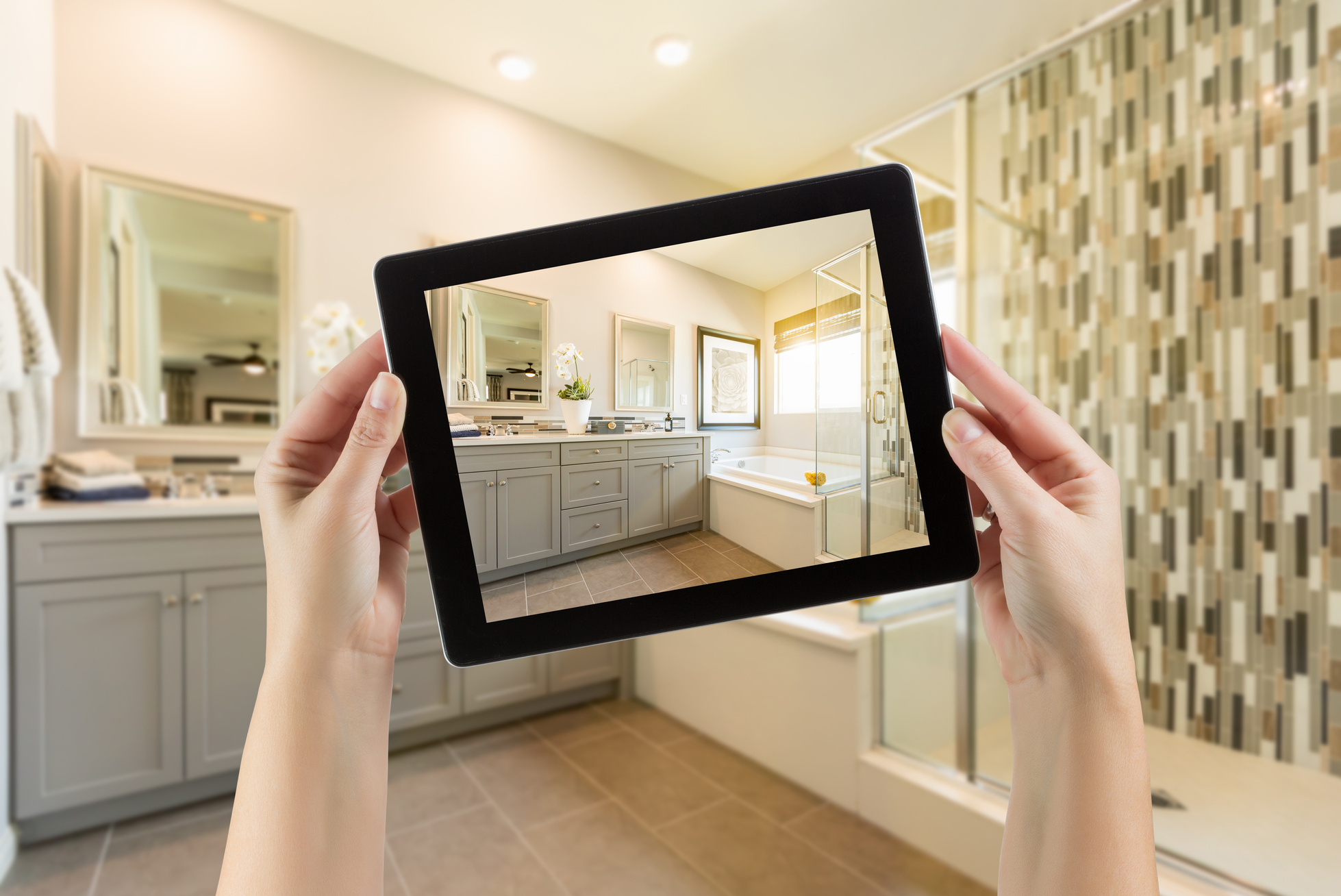 Master Bathroom Interior and Hands 